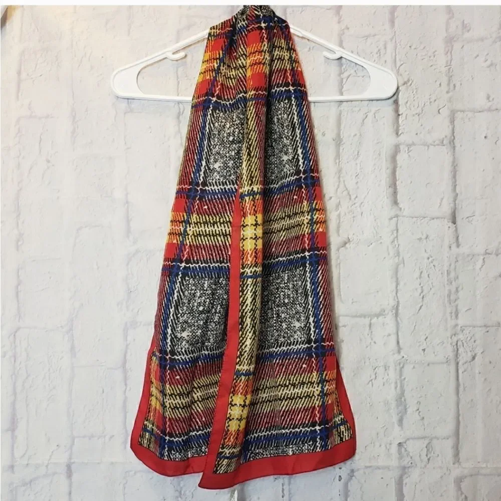 VINTAGE GLENTEX Made in Italy Plaid Scarf